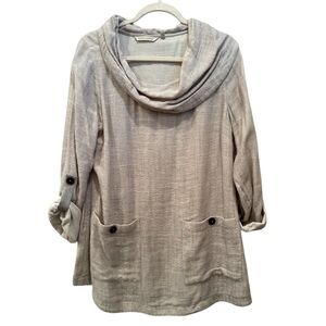 Soft Surroundings Sundown Top Funnel Cowl Neck Tunic Top Sz M Lightweight